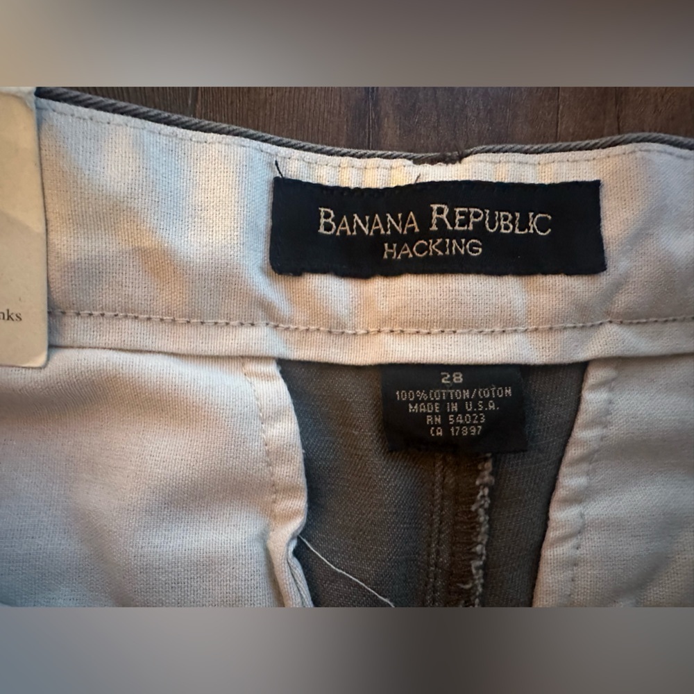 Vintage Banana Republic Chino Shorts Size 28 Gray Y2K Summer NWT - Picture 3 of 7